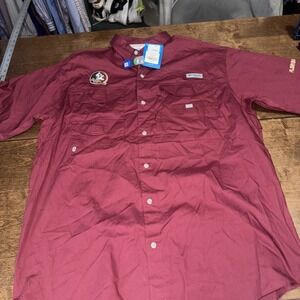 NWT COLUMBIA PFG SZ L FL STATE SEMINOLES COLLEGIATE BONEHEAD VENTED SS SHIRT